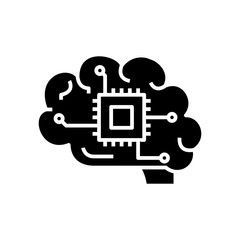 Obraz premium Intellegence black icon, concept illustration, vector flat symbol, glyph sign.