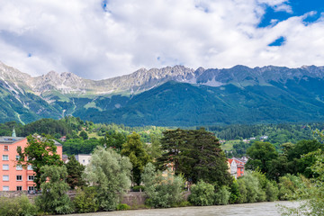 Majestic river in City in Innsbruck, Austria.