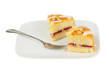 Bakewell cake on a plate