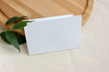 blank white paper card for your text or image. mockup