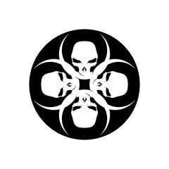 Crossbones death skull, danger or poison flat icon for apps and websites