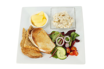 Pate toast and salad