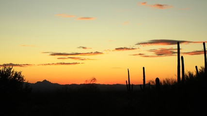 Silhouette sky in the old west