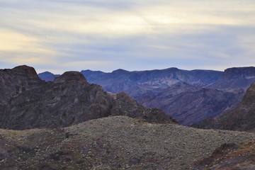 Rock formations in the desert landscape