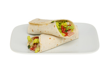 Two wraps on a plate