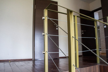 Hostel wooden frame with iron frame. Minsk, Belarus - March 01 2020