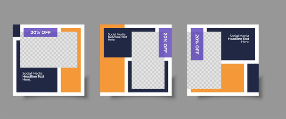 Editable Post Template Social Media Banners for Digital Marketing. Promotion Brand Fashion Sale Discount.