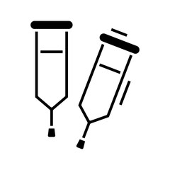 Injection tools black icon, concept illustration, vector flat symbol, glyph sign.