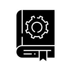 Instructions black icon, concept illustration, vector flat symbol, glyph sign.