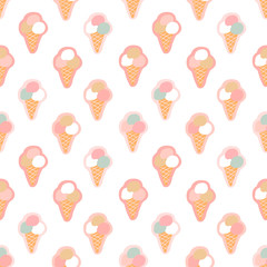 Ice cream seamless pattern, raster version