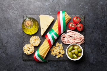 Fototapeta na wymiar Italian cuisine food ingredients