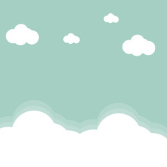 Sky clouds background, vector illustration