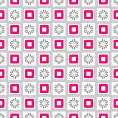 Geometric pattern in red, grey and white colors. Stylish background. Repeating modern tiling