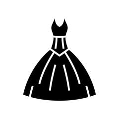 Luxury dress black icon, concept illustration, vector flat symbol, glyph sign.