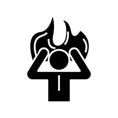 Immediatly work black icon, concept illustration, vector flat symbol, glyph sign.