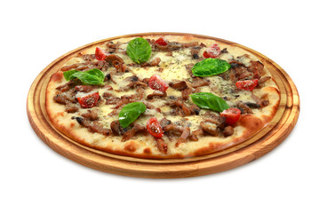 Italian pizza with basil