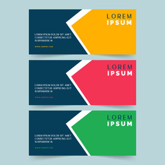 Blue banner design. Abstract poster vector. Facebook cover. Green banner. Gym banner. Yellow and blue banner set