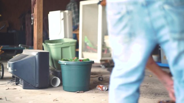 [60fps] People Organizing Garage Sale - Powered by Adobe