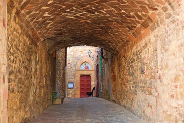 vecchio arco nel borgo di origini medievali di Barberino Val d'Elsa, un comune toscano in provincia di Firenze, Italia