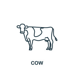 Cow icon from home animals collection. Simple line element Cow symbol for templates, web design and infographics