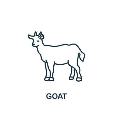 Goat icon from home animals collection. Simple line element Goat symbol for templates, web design and infographics