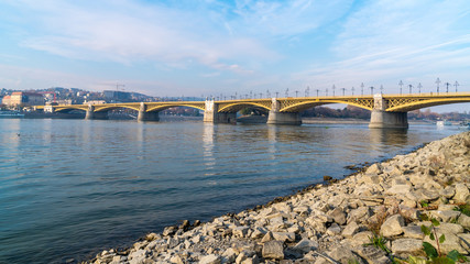 Margaret Bridge in Budapest, connecting Buda and Pest across the Danube river
