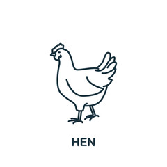 Fototapeta na wymiar Hen icon from home animals collection. Simple line element Hen symbol for templates, web design and infographics