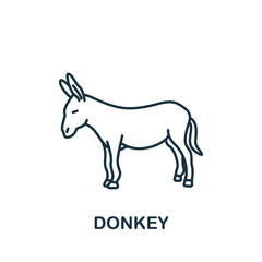 Donkey icon from home animals collection. Simple line element Donkey symbol for templates, web design and infographics