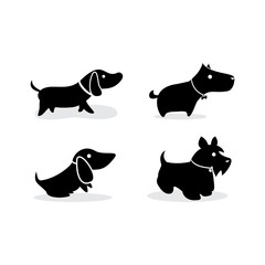 dog logo design set concept vector