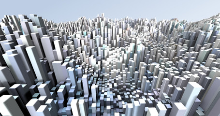 Obraz premium Abstract grid shape landscape background. 3D rendering