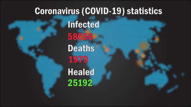 Blurred digital map with corona virus statistics forecasting pandemic infection overlay - Powered by Adobe