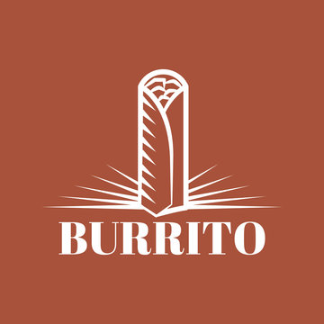 Mexican burrito logo in vintage style with text