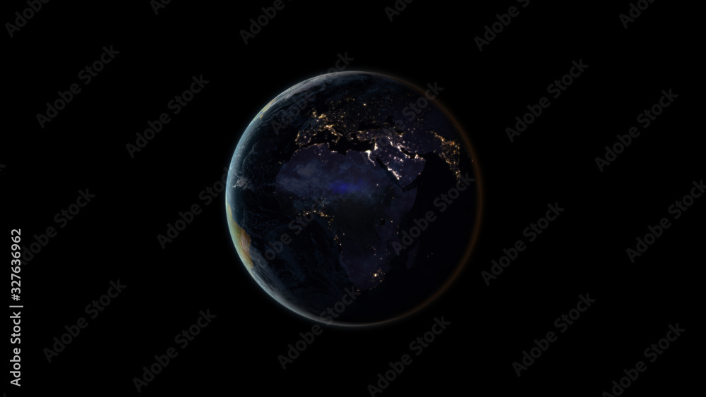 Canvas Prints planet earth at night (also known as black marble) centered on the african and european continents. 