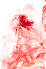 Red smoke on white background