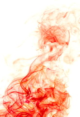 Red smoke on white background
