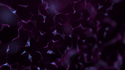 Abstract geometrical futuristic  background with lines and dots