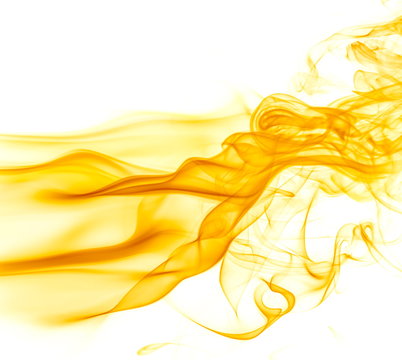 Yellow Smoke On White Background