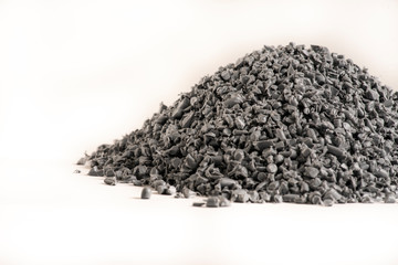 Granelli di plastica riciclata grigia