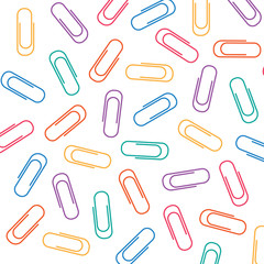 colorful paper clip attachment background- vector illustration