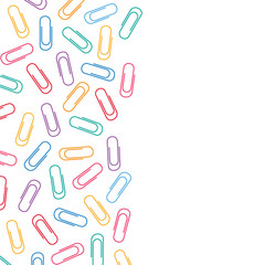 colorful paper clip attachment background- vector illustration