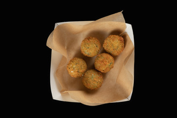 Craft snack for a bar, cafe and restaurant on a black background