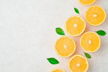 oranges for making juice, pattern, on a blue background