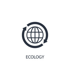 Globe icon. Simple ecology element illustration.