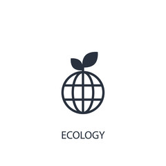 Globe icon. Simple ecology element illustration.