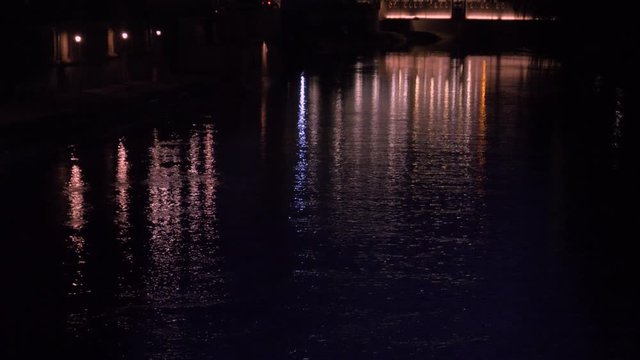 River Black Cris night video 4k 25p. Europe / Romania / Oradea