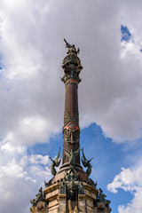 Fototapeta na wymiar Christopher Columbus statue in Barcelona, Catalonia, Spain.