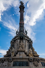 Christopher Columbus statue in Barcelona, Catalonia, Spain.