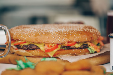 hamburger on plate