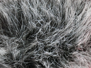 synthetic fluffy windproof. Close up.