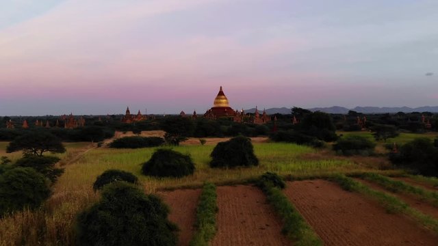 Aerial view of Dhammayazaka temple, Bagan, Myanmar